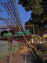 比亚迪中吴4S店装潢脚手架搭建